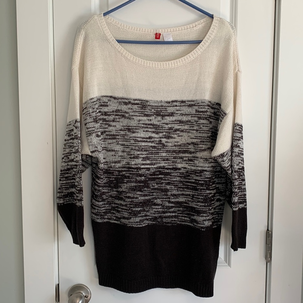 Divided Oversized Tunic Sweater